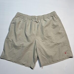 Homage Shorts Mens XL Beige Chino Elastic Waist Drawstring Casual Relaxed Fit